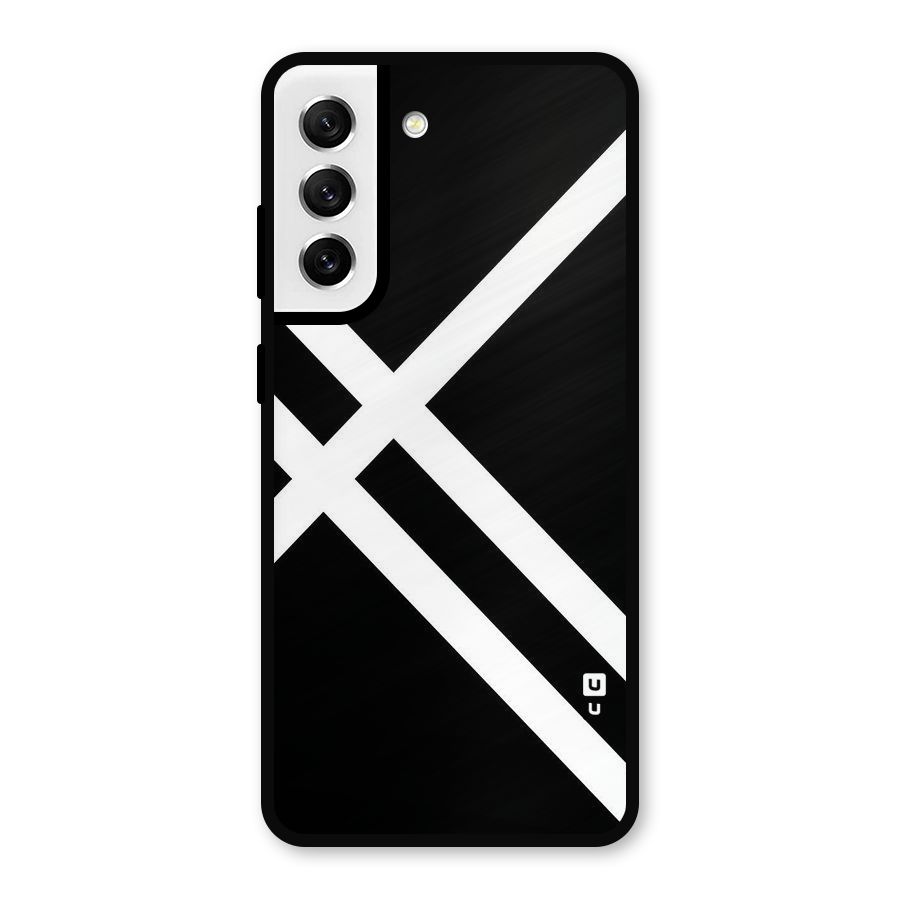 CrissCross Lines Metal Back Case for Galaxy S21 FE 5G