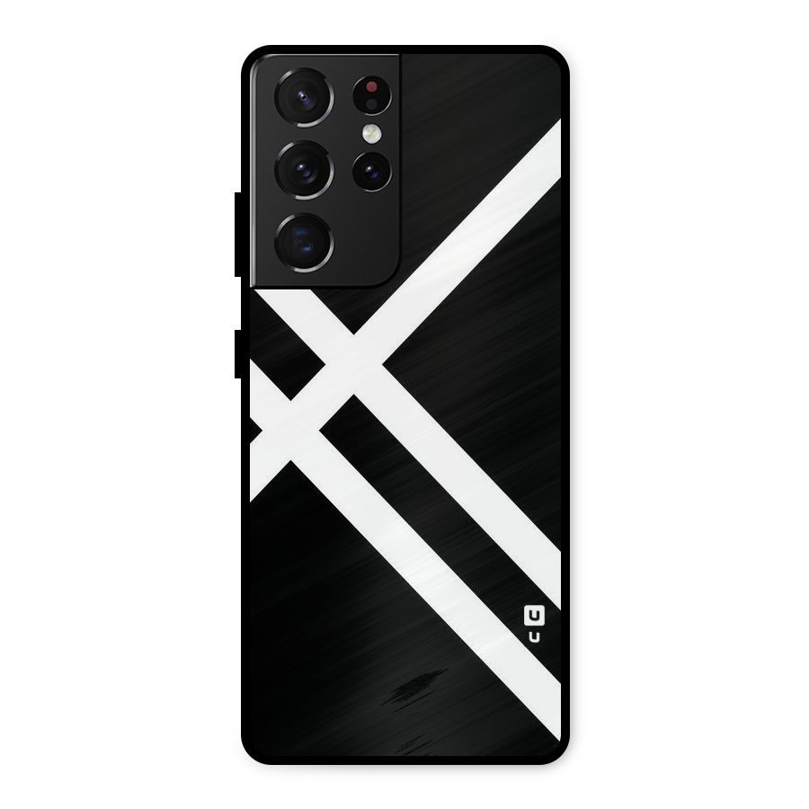 CrissCross Lines Metal Back Case for Galaxy S21 Ultra 5G