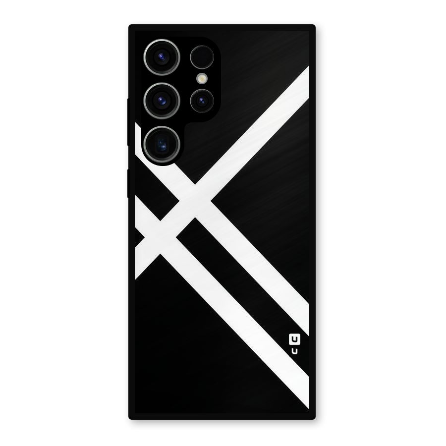 CrissCross Lines Metal Back Case for Galaxy S23 Ultra