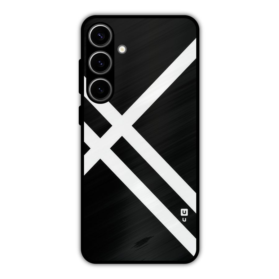 CrissCross Lines Metal Back Case for Galaxy S24 Plus