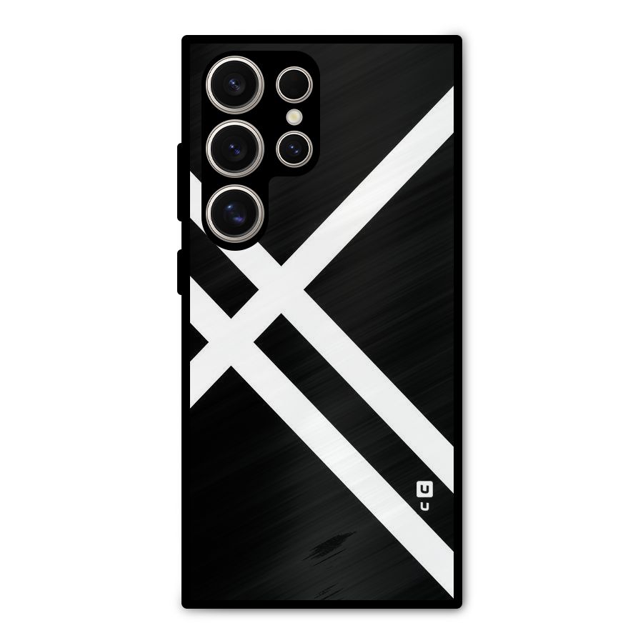 CrissCross Lines Metal Back Case for Galaxy S24 Ultra