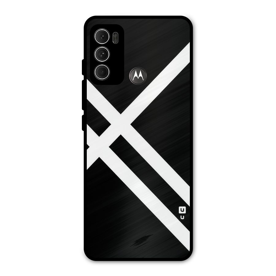 CrissCross Lines Metal Back Case for Moto G60