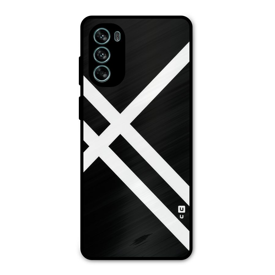 CrissCross Lines Metal Back Case for Moto G62