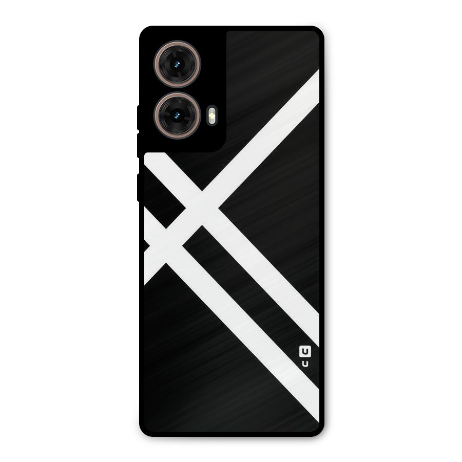CrissCross Lines Metal Back Case for Moto G85