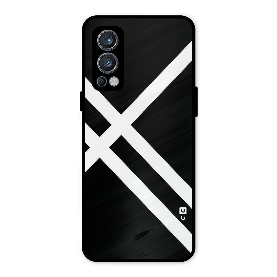 CrissCross Lines Metal Back Case for OnePlus Nord 2 5G