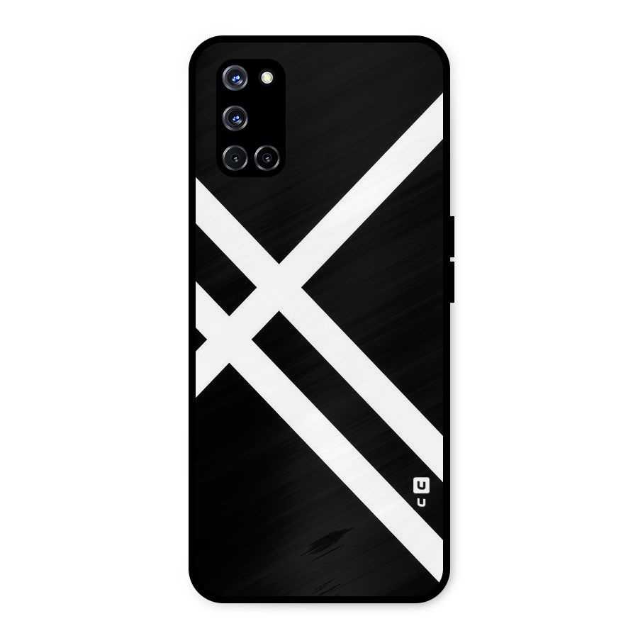 CrissCross Lines Metal Back Case for Oppo A52