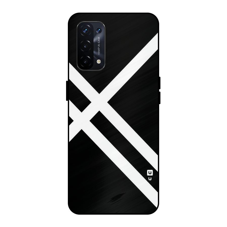 CrissCross Lines Metal Back Case for Oppo A74 5G