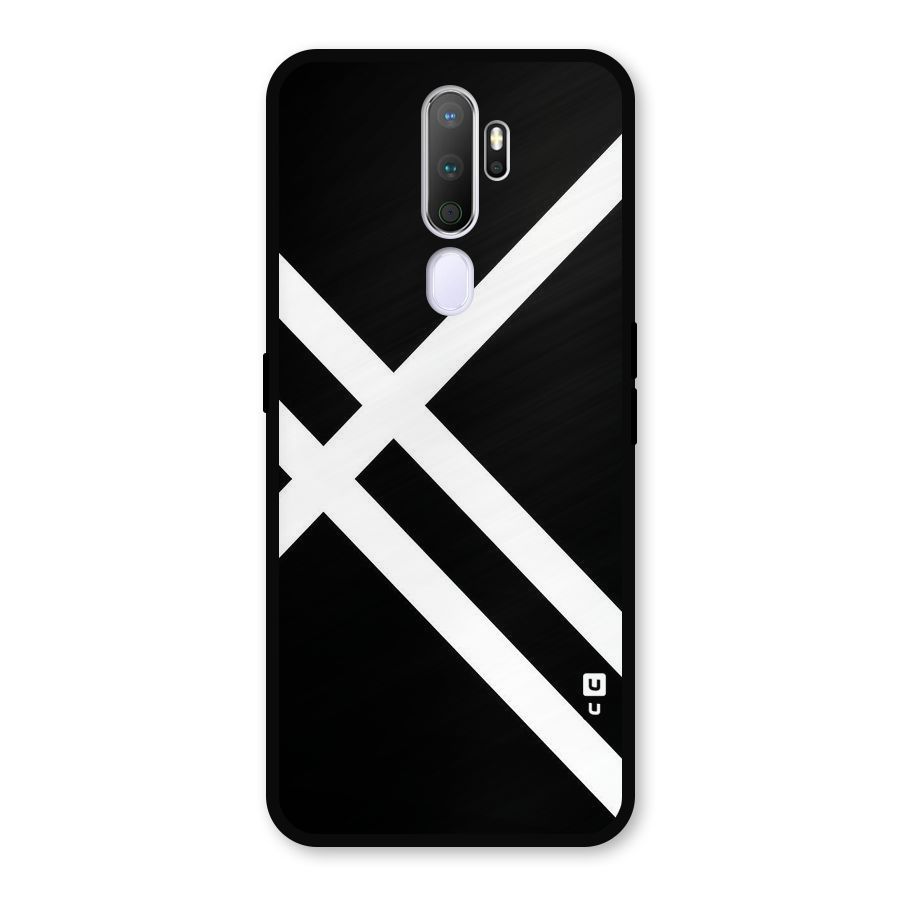 CrissCross Lines Metal Back Case for Oppo A9 (2020)