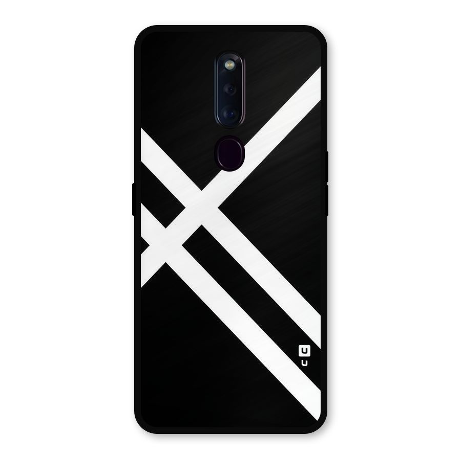 CrissCross Lines Metal Back Case for Oppo F11 Pro