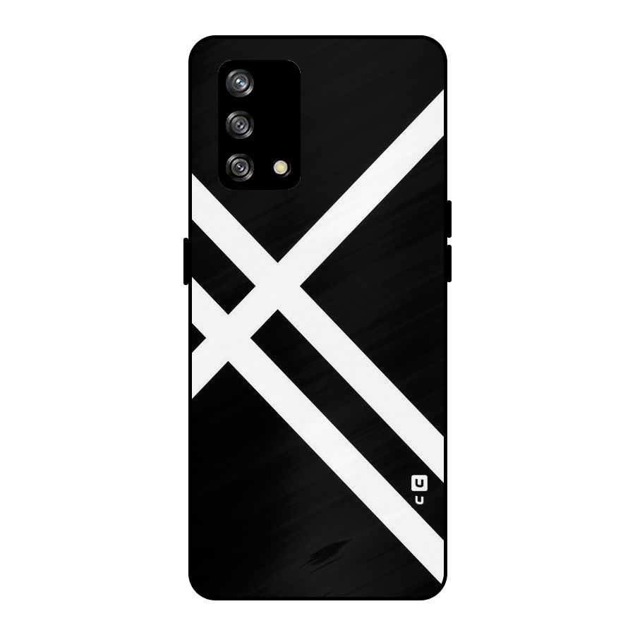 CrissCross Lines Metal Back Case for Oppo F19