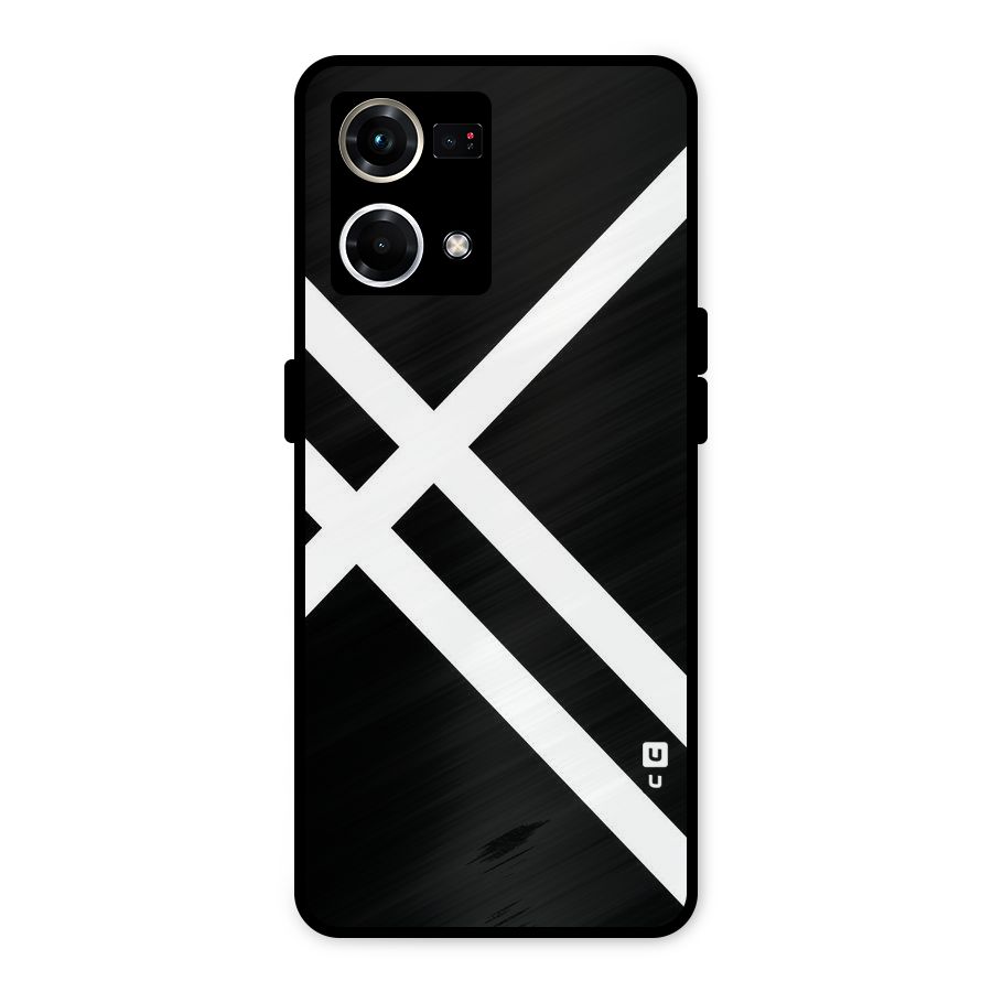 CrissCross Lines Metal Back Case for Oppo F21s Pro 4G