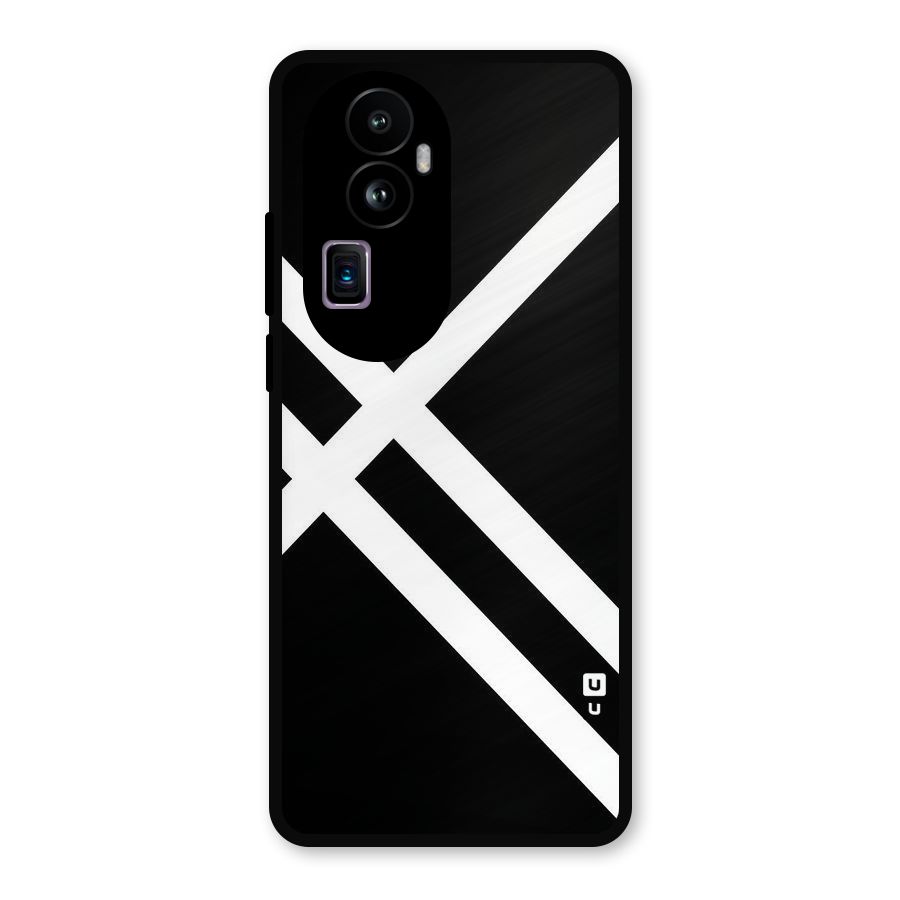 CrissCross Lines Metal Back Case for Oppo Reno10 Pro Plus