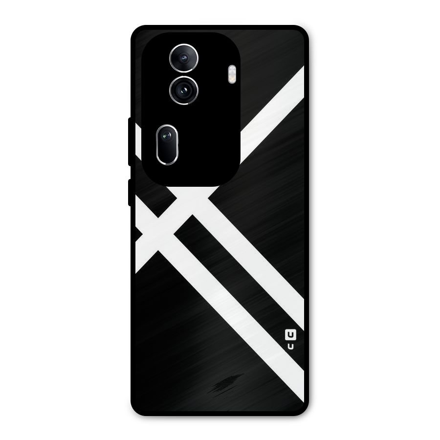 CrissCross Lines Metal Back Case for Oppo Reno11 Pro 5G