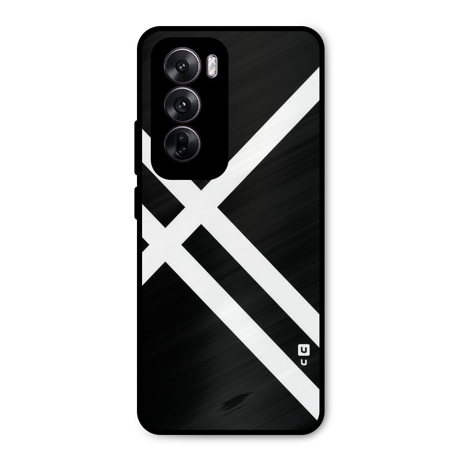 CrissCross Lines Metal Back Case for Oppo Reno12