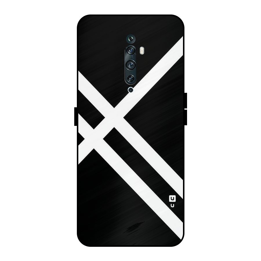 CrissCross Lines Metal Back Case for Oppo Reno2 F