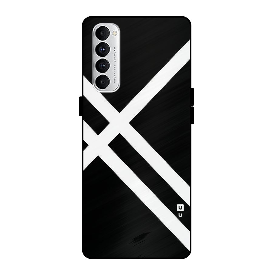 CrissCross Lines Metal Back Case for Oppo Reno4 Pro