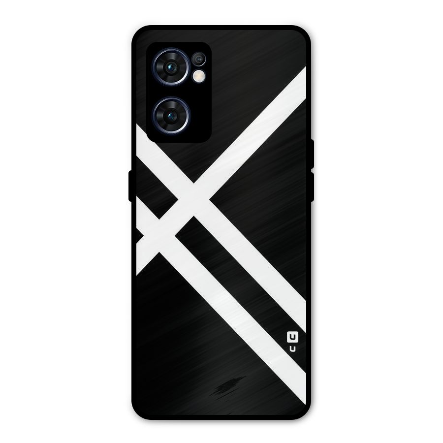 CrissCross Lines Metal Back Case for Oppo Reno7 5G
