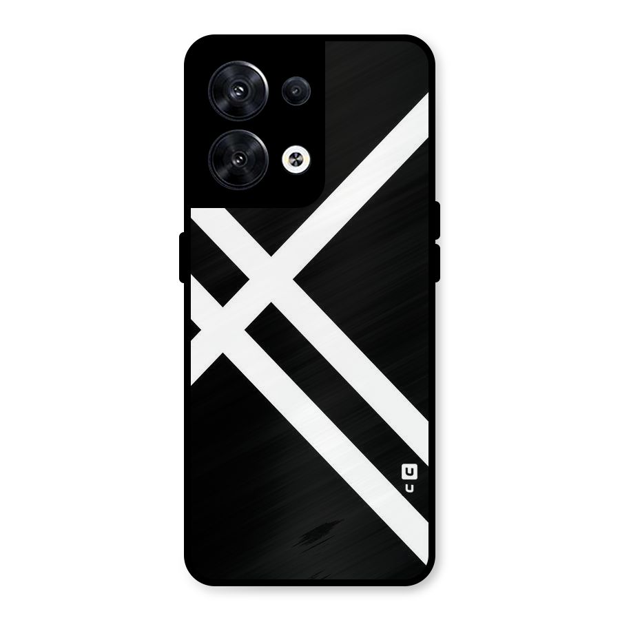 CrissCross Lines Metal Back Case for Oppo Reno8 5G