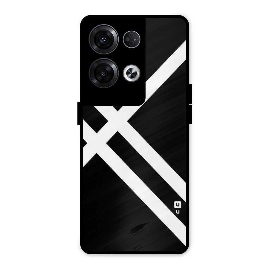 CrissCross Lines Metal Back Case for Oppo Reno8 Pro 5G