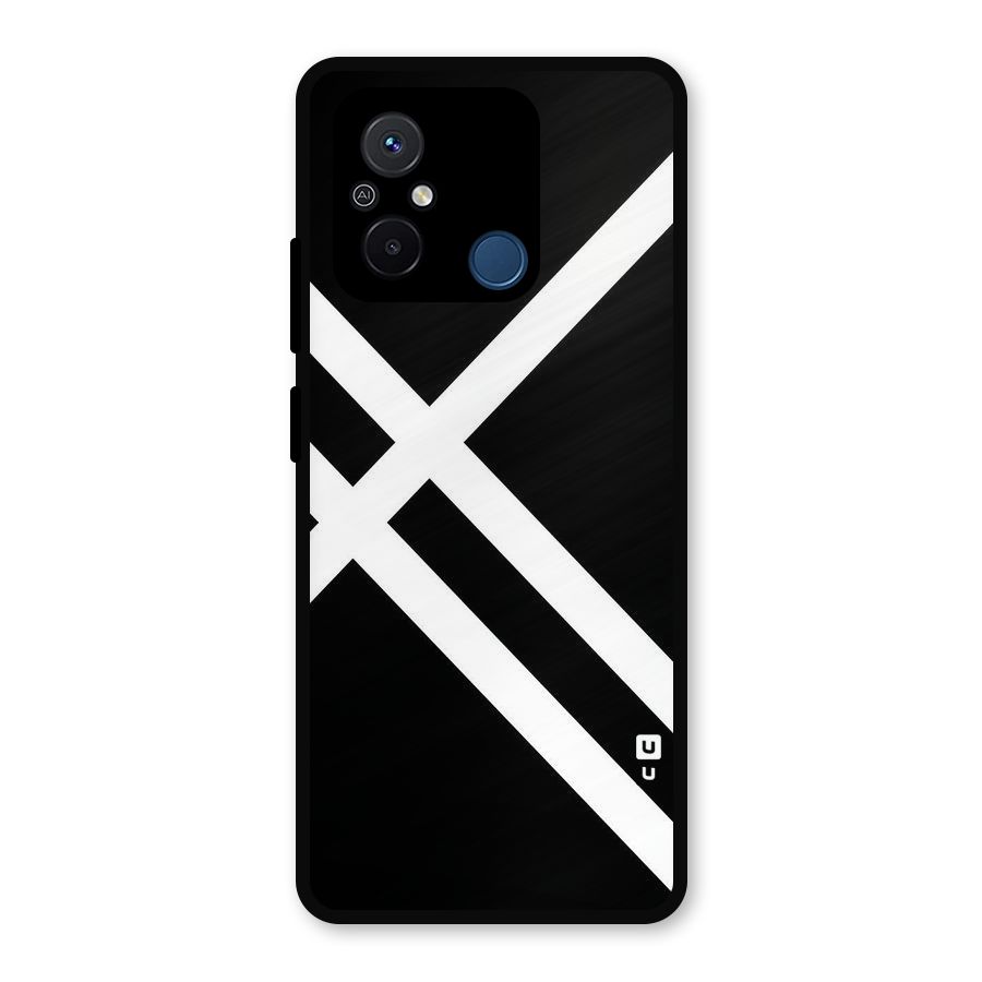 CrissCross Lines Metal Back Case for Poco C55