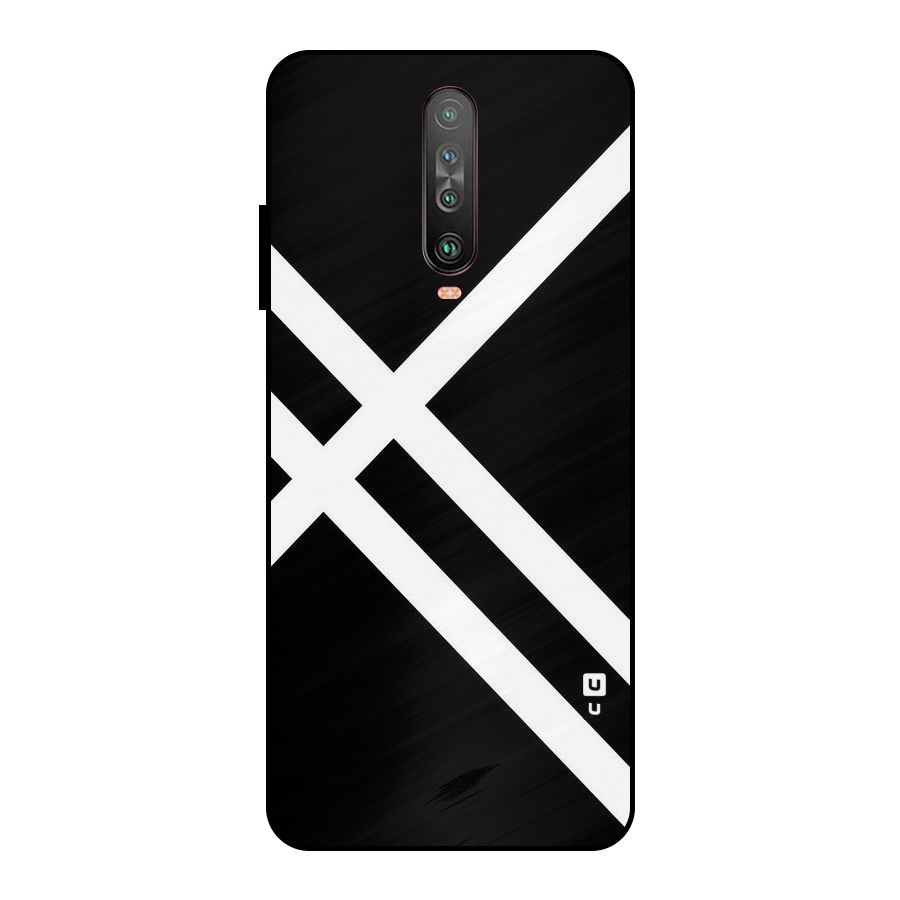 CrissCross Lines Metal Back Case for Poco X2