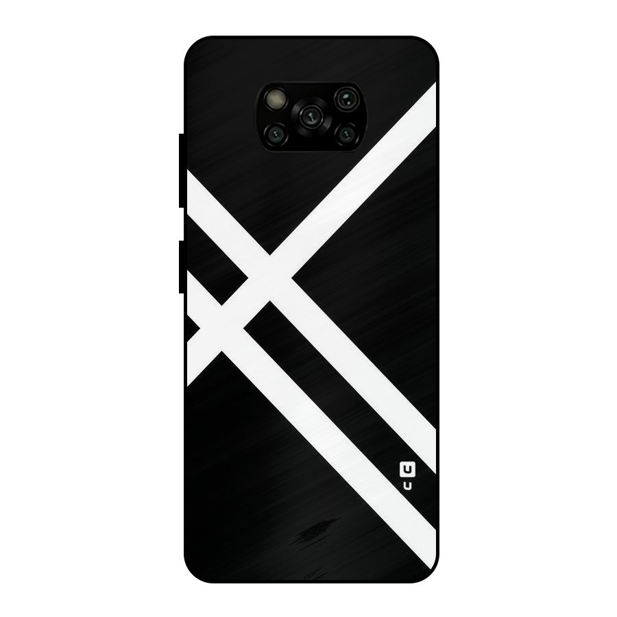 CrissCross Lines Metal Back Case for Poco X3