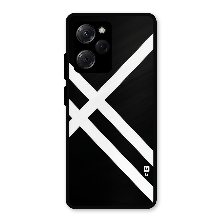 CrissCross Lines Metal Back Case for Poco X5 Pro