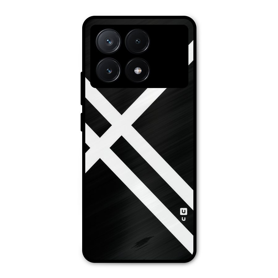 CrissCross Lines Metal Back Case for Poco X6 Pro