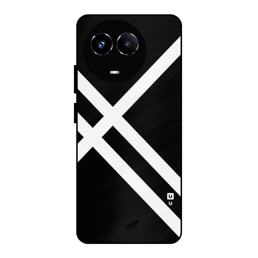 CrissCross Lines Metal Back Case for Realme 11 5G