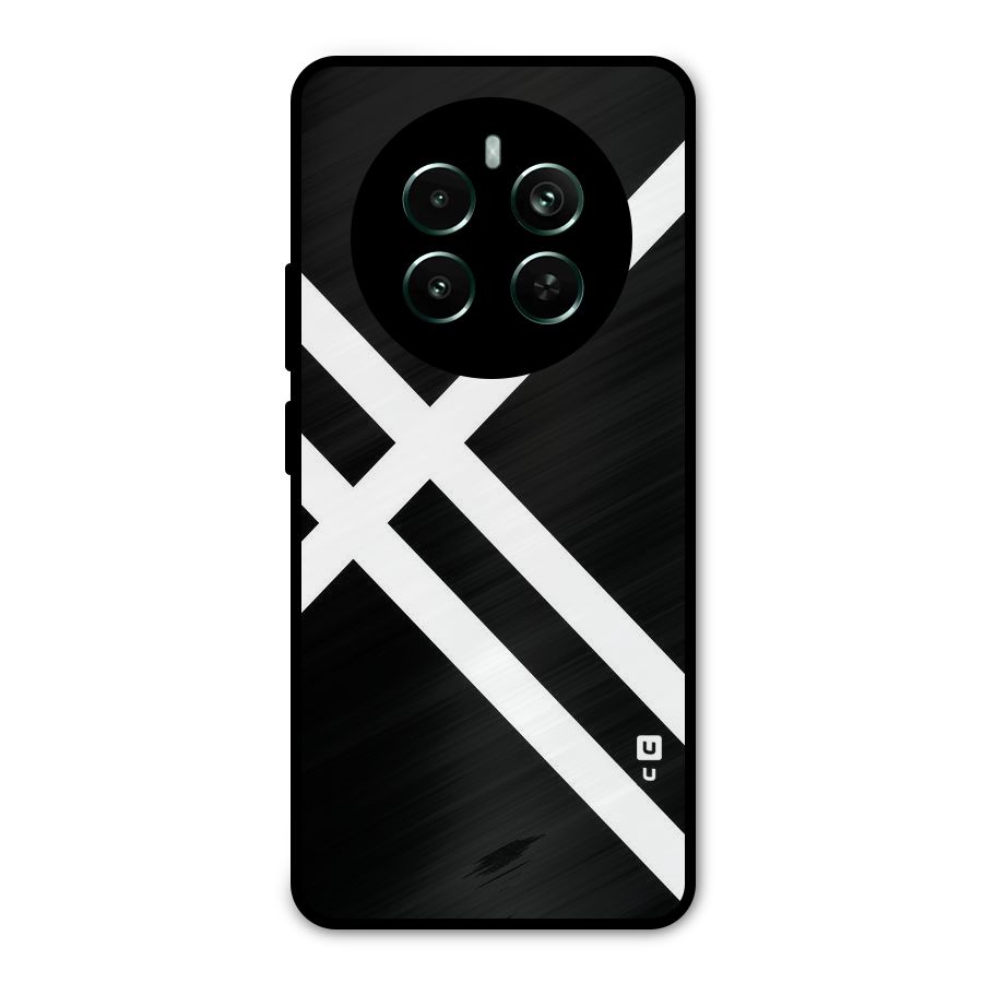 CrissCross Lines Metal Back Case for Realme 12 Pro Plus