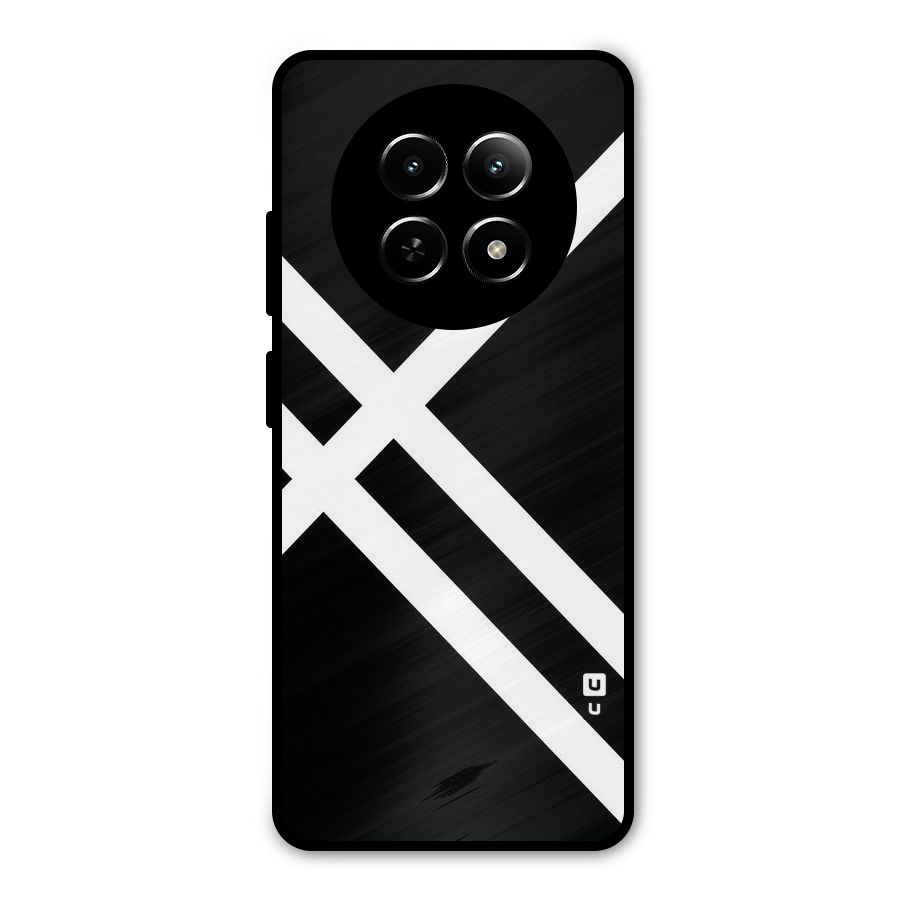 CrissCross Lines Metal Back Case for Realme 12x 5G