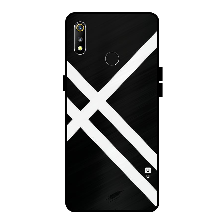 CrissCross Lines Metal Back Case for Realme 3