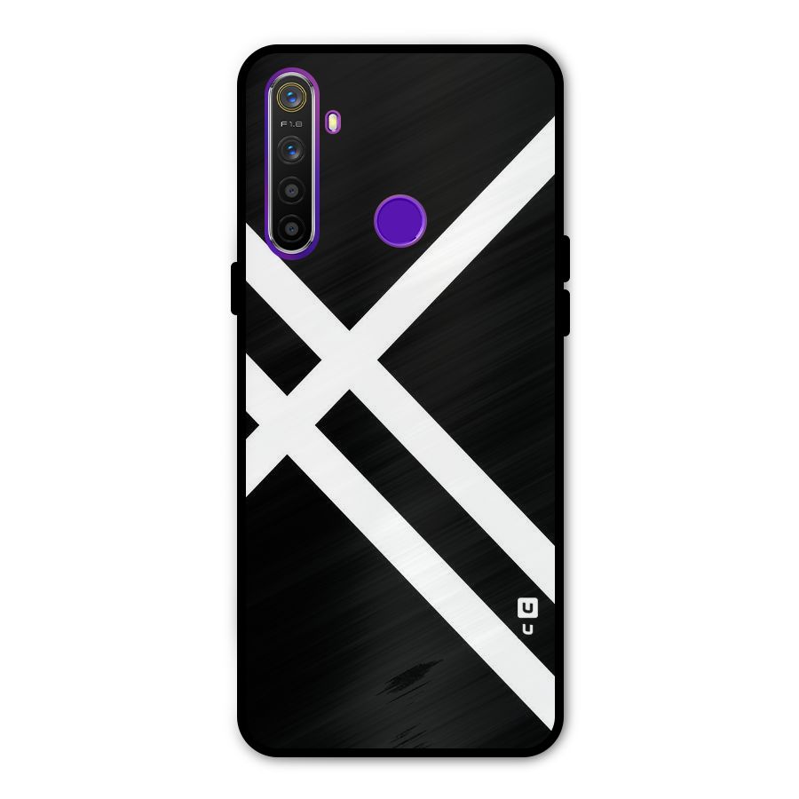 CrissCross Lines Metal Back Case for Realme 5