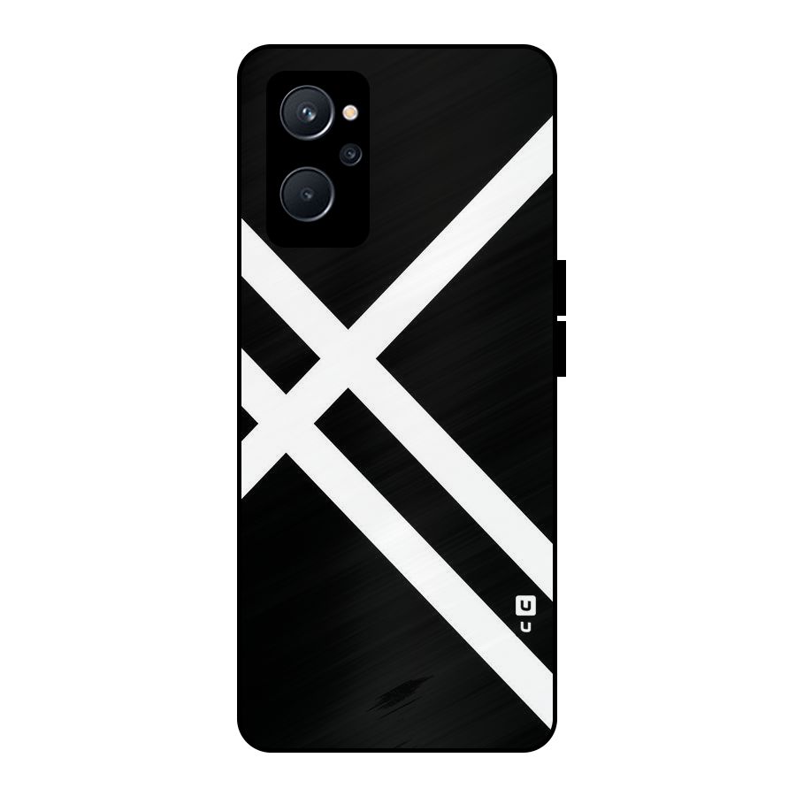 CrissCross Lines Metal Back Case for Realme 9i 5G