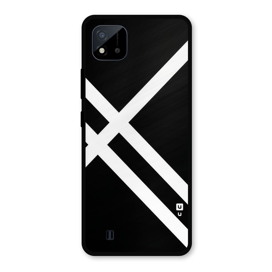 CrissCross Lines Metal Back Case for Realme C11 2021