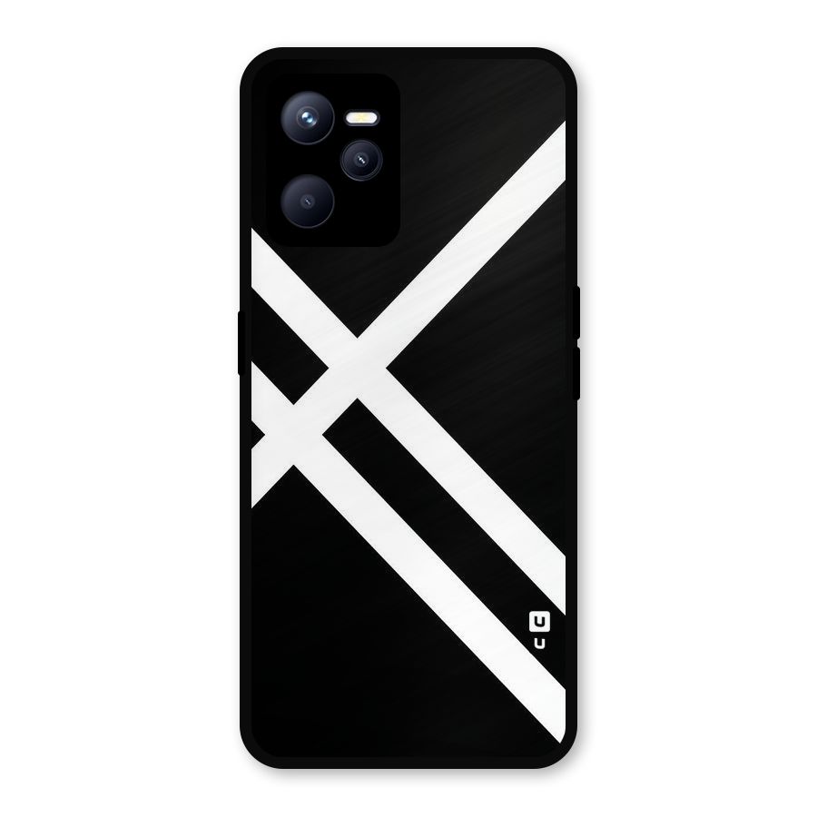 CrissCross Lines Metal Back Case for Realme C35