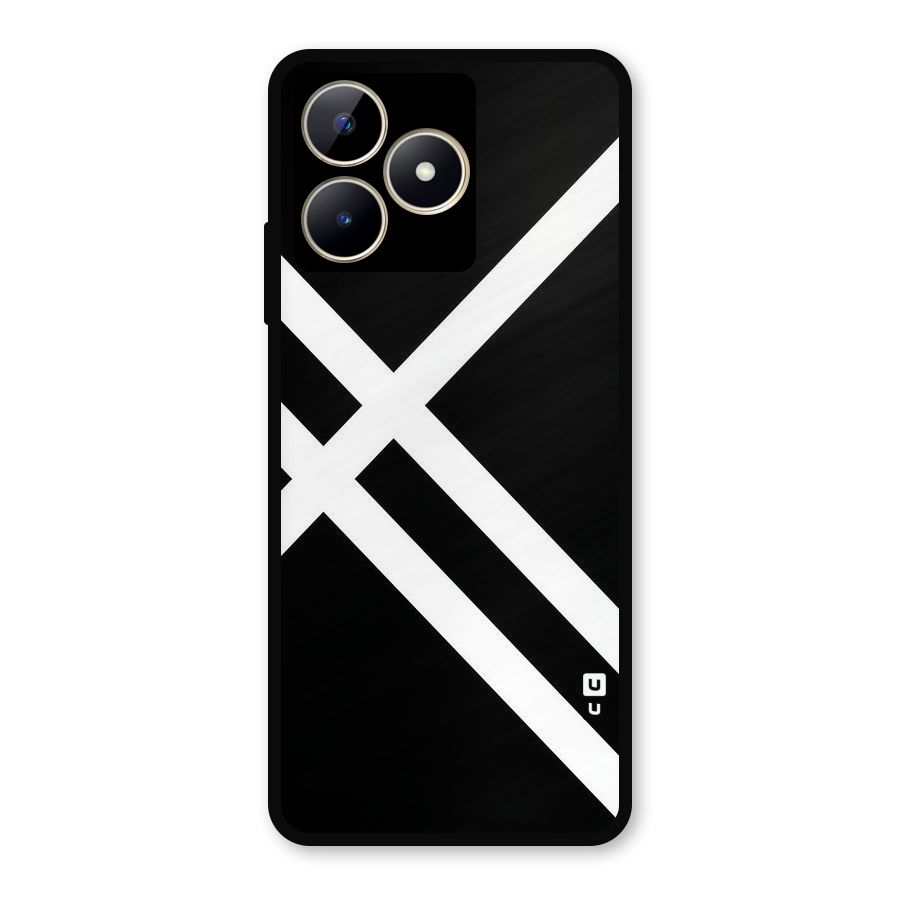 CrissCross Lines Metal Back Case for Realme C53