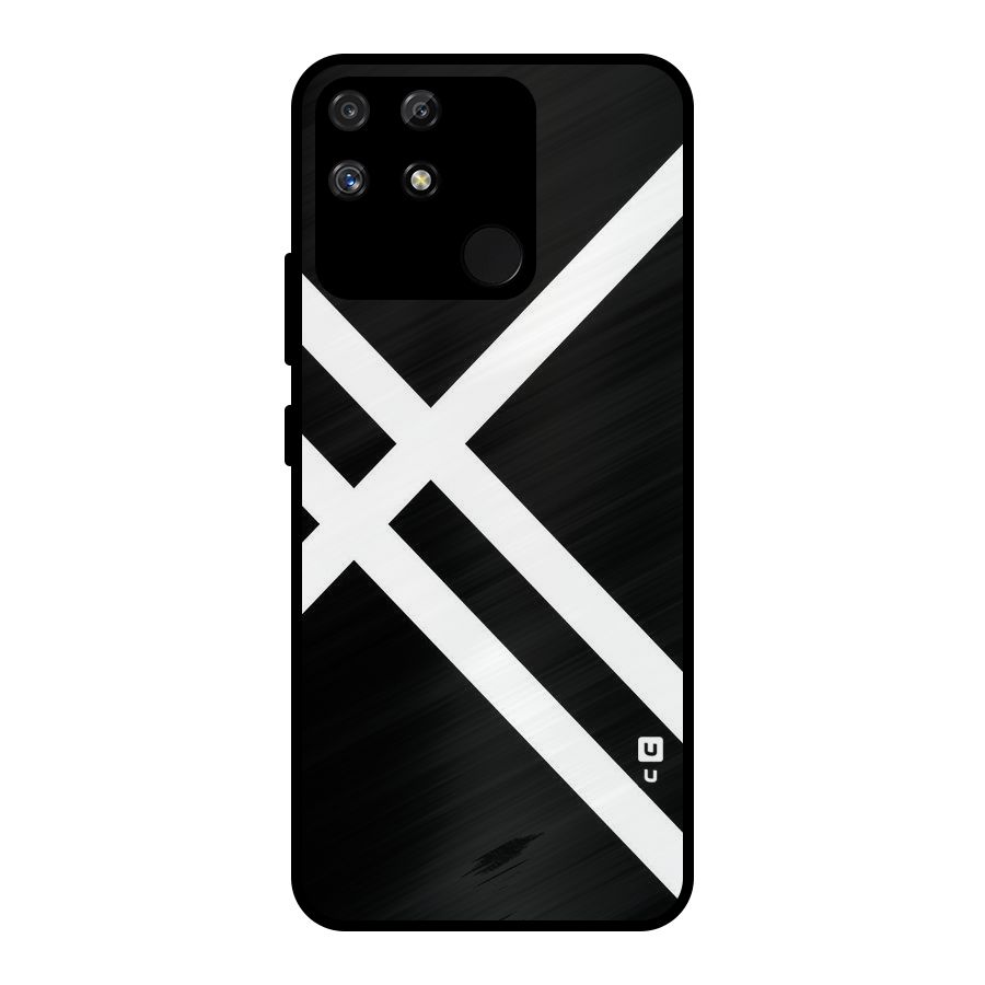 CrissCross Lines Metal Back Case for Realme Narzo 50A