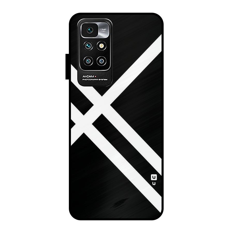 CrissCross Lines Metal Back Case for Redmi 10 Prime