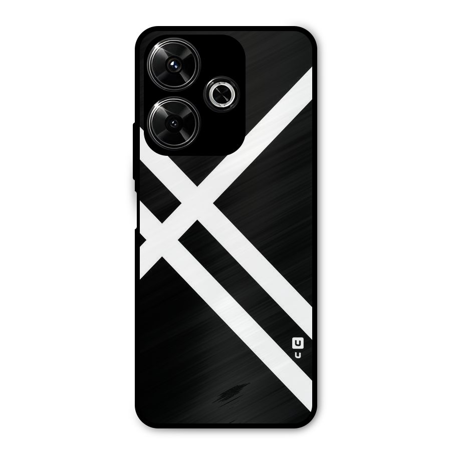 CrissCross Lines Metal Back Case for Redmi 13 5G