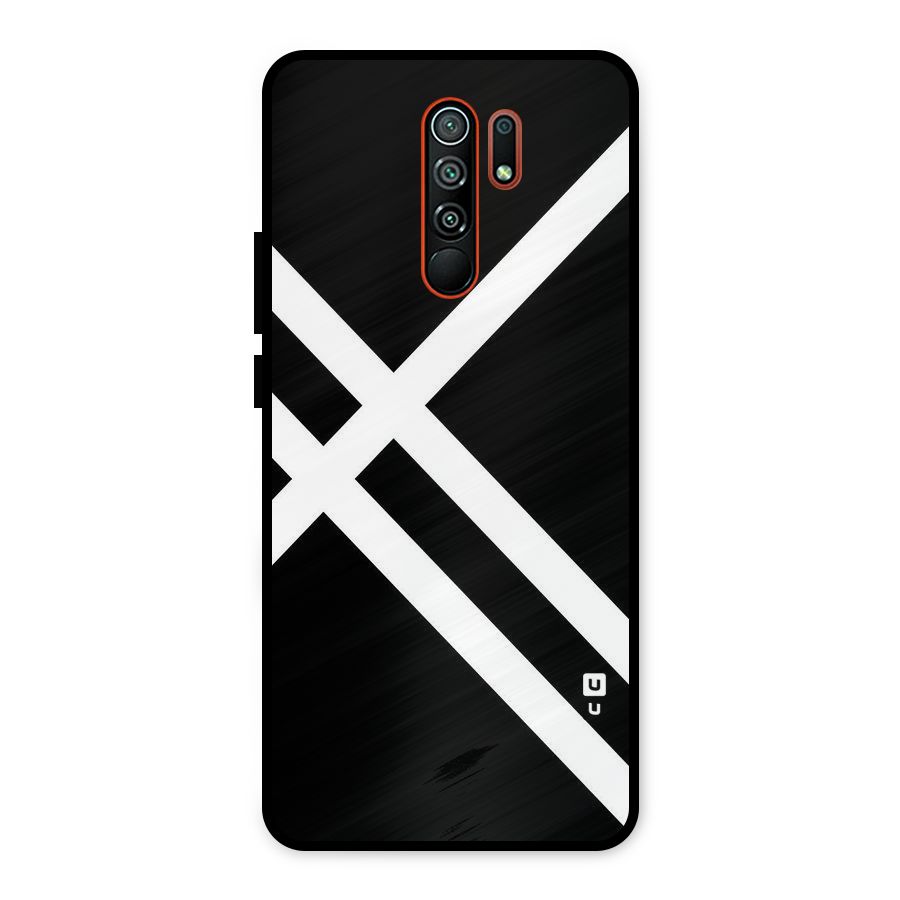 CrissCross Lines Metal Back Case for Redmi 9 Prime