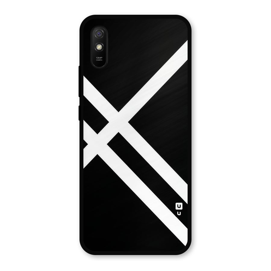 CrissCross Lines Metal Back Case for Redmi 9i