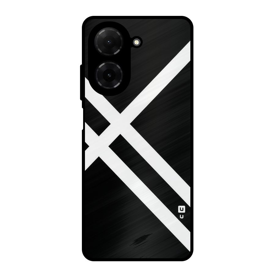 CrissCross Lines Metal Back Case for Redmi A5 4G