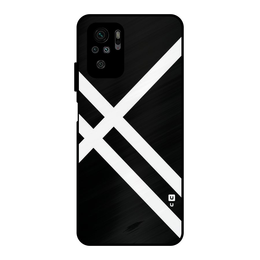 CrissCross Lines Metal Back Case for Redmi Note 10