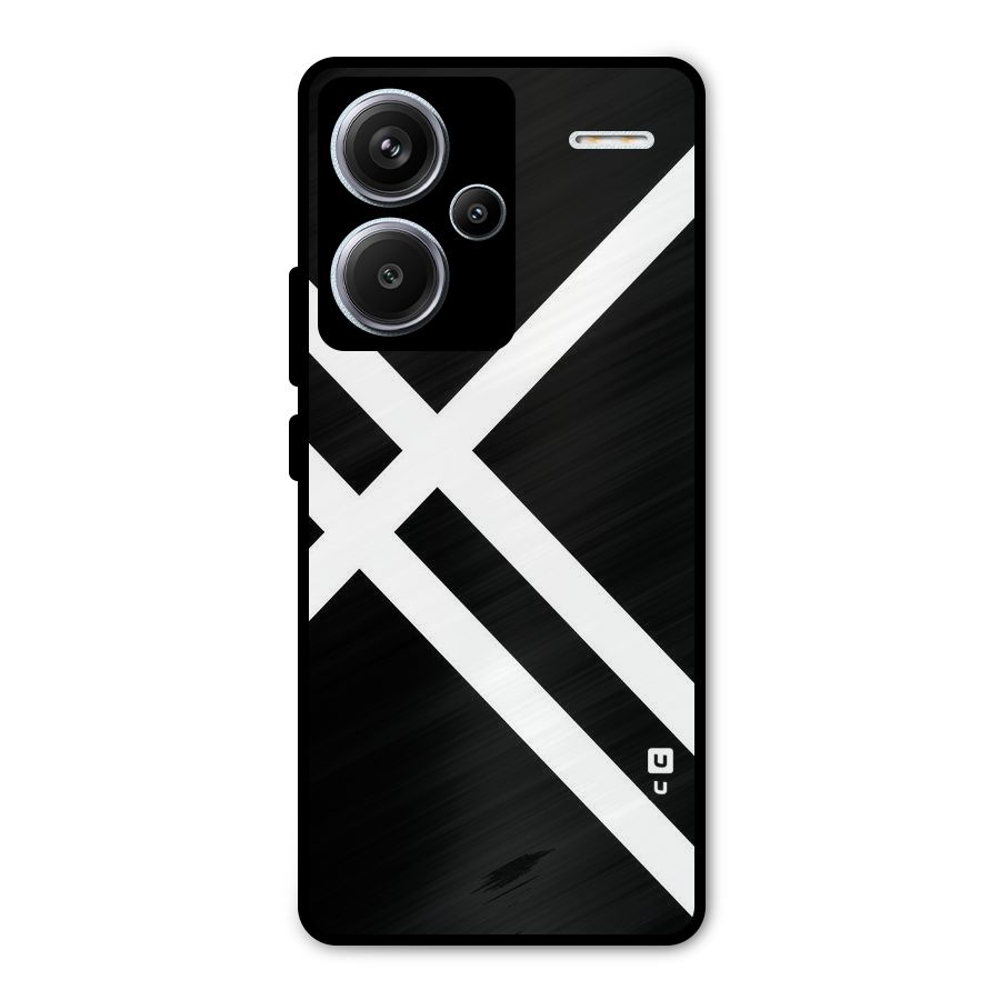 CrissCross Lines Metal Back Case for Redmi Note 13 Pro Plus