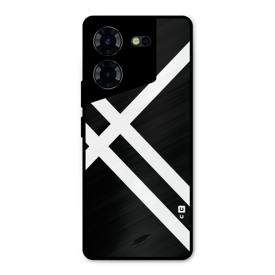 CrissCross Lines Metal Back Case for Tecno Pova 5 Pro 5G