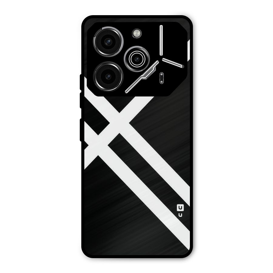CrissCross Lines Metal Back Case for Tecno Pova 6 Pro