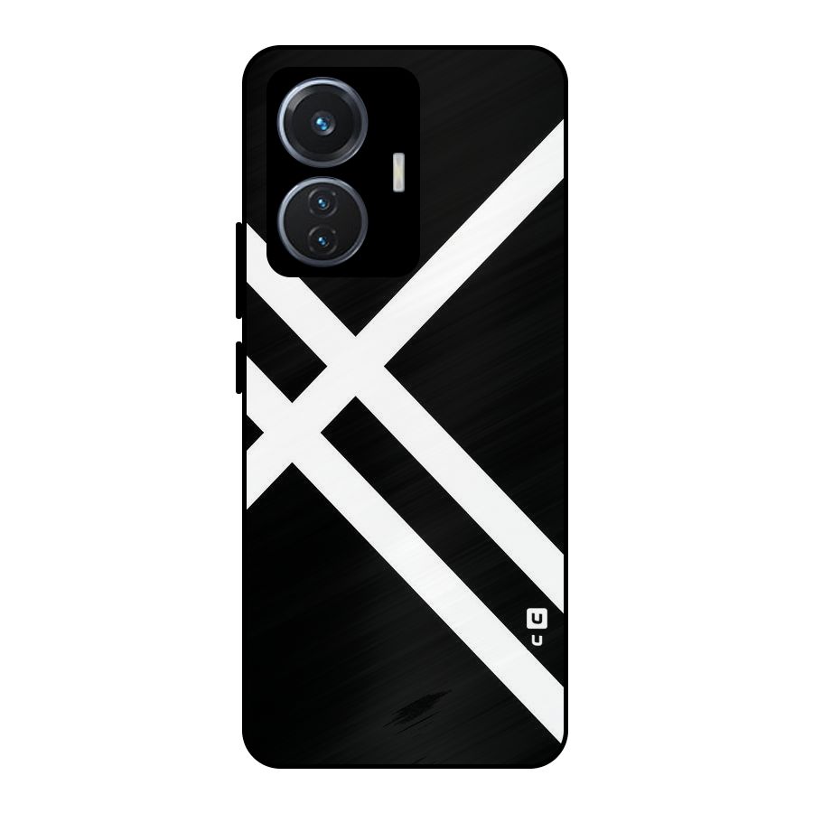 CrissCross Lines Metal Back Case for Vivo T1 44W