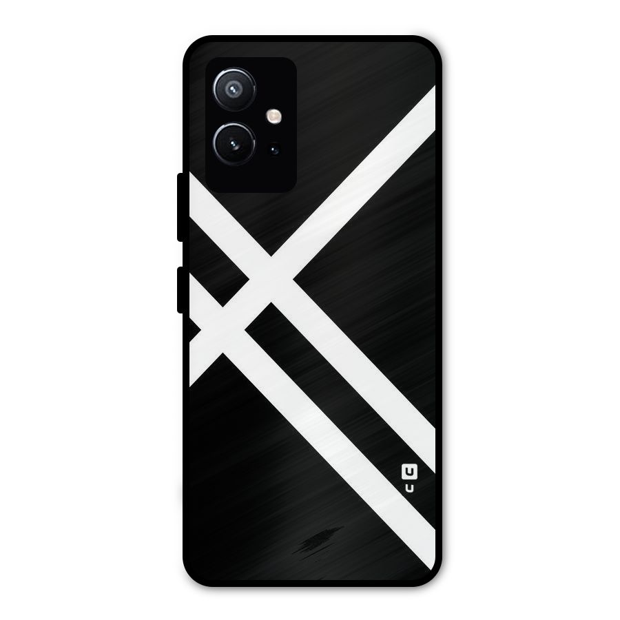 CrissCross Lines Metal Back Case for Vivo T1 5G