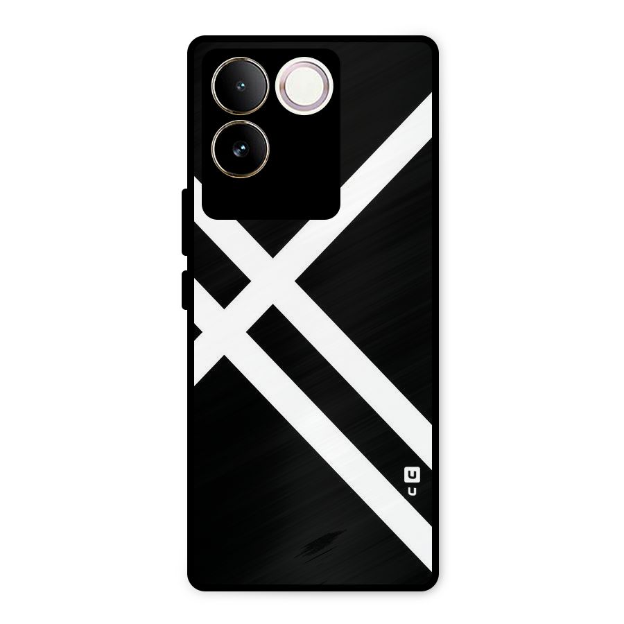CrissCross Lines Metal Back Case for Vivo T2 Pro